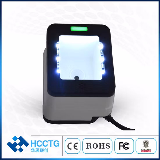 Hot Sale Quick Scan CMOS 2D Qr Code USB Desktop Mobile Payment Barcode Scanner Box HS-2001c
