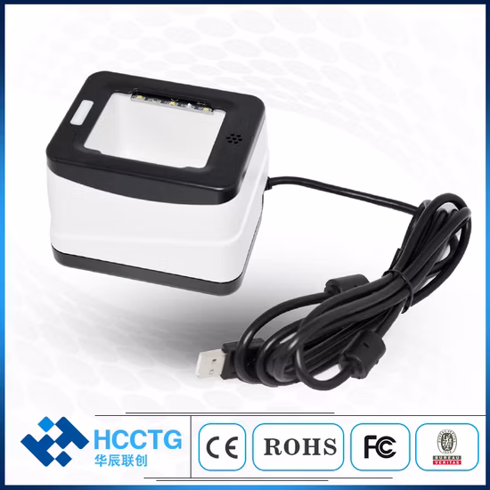 Hot Sale Quick Scan CMOS 2D Qr Code USB Desktop Mobile Payment Barcode Scanner Box HS-2001c