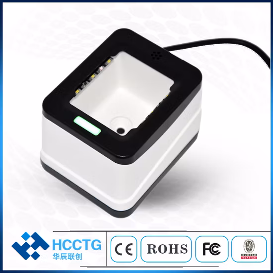 Hot Sale Quick Scan CMOS 2D Qr Code USB Desktop Mobile Payment Barcode Scanner Box HS-2001c