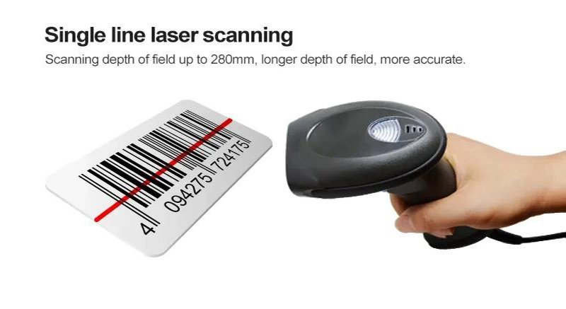 OEM High Quality Sensitive Handheld POS Laser 1d Barcode Scanner